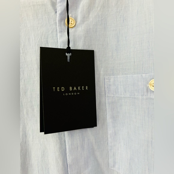 Ted Baked NWT Mens Fameus LS Stripe Shirt in Blue - Size 1 / XS - Picture 6 of 11